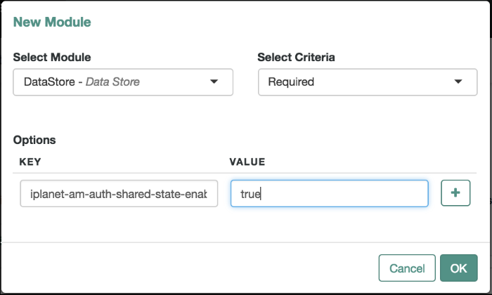 Configuring the first module in an authentication chain