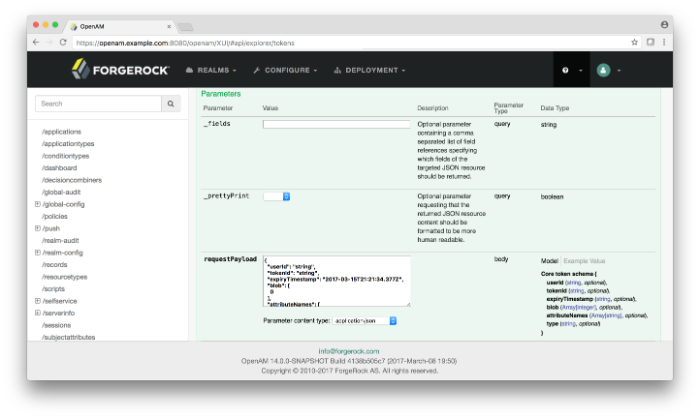 The API Explorer page provides a Try It Out function that allows you to see the possible responses to an example request.