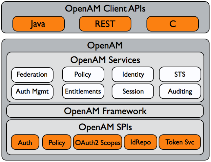 High-level view of AM APIs and SPIs