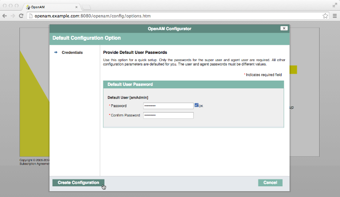 AM default configuration