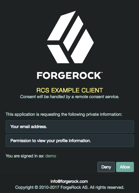 AM acting as an example remote consent service.