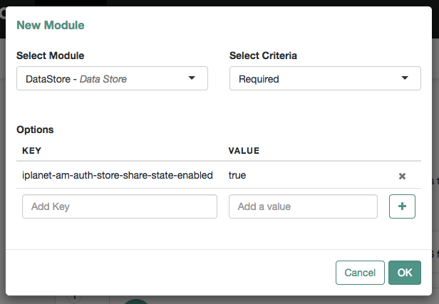 Configuring the first module in an authentication chain