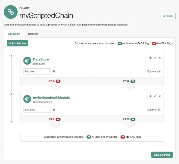 An example chain that uses the default server-side authentication script.