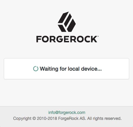 The WebAuthn Authentication node waiting for an authenticator.
