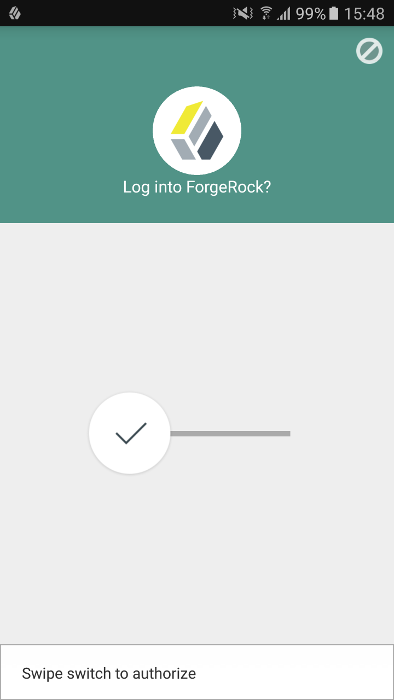 Swipe the switch to authorize the access attempt: