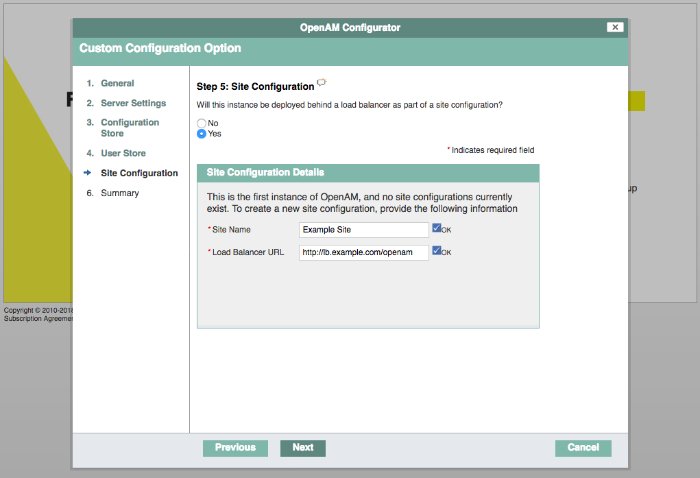 AM site configuration