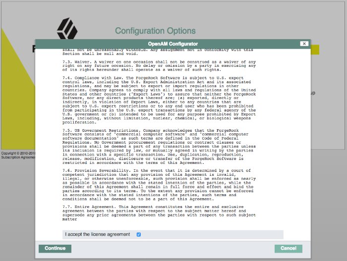 AM default configuration license