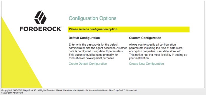 Initial AM configuration screen