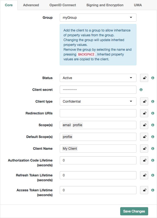 OAuth 2.0 Client Profile Group Inheritance