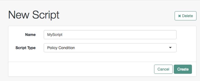 Creating a script by using the AM console.