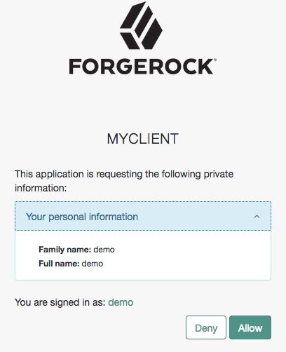 OpenID Connect Consent Page