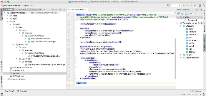 An example project as viewed in an IDE.