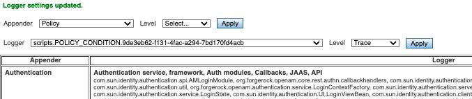 Enabling debug logging for a scripted conditions.