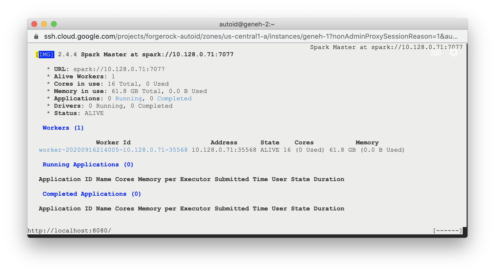 Spark Dashboard.