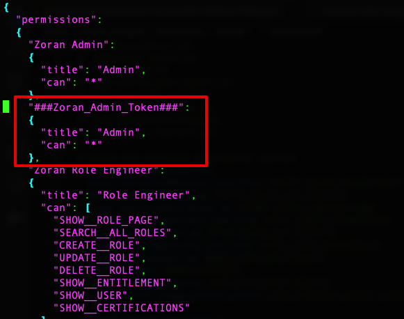 permissions object