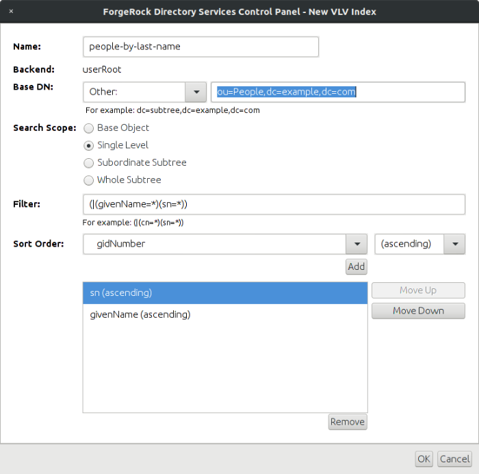 New VLV Index Window