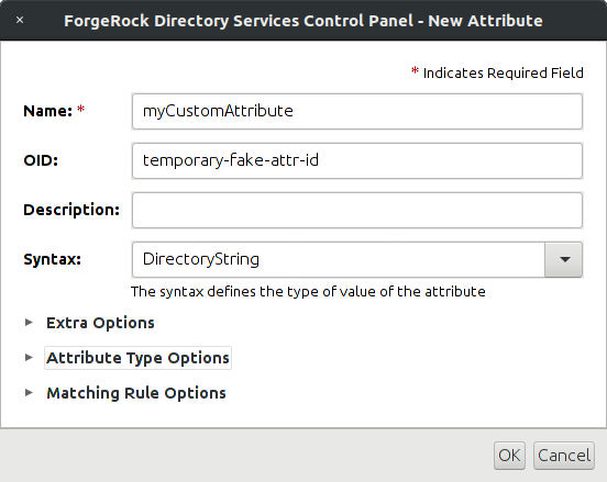 New Attribute Window
