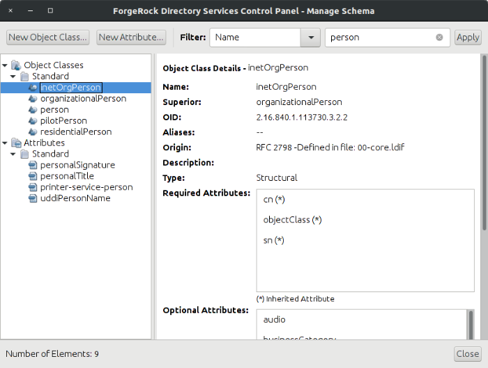 Manage Schema Window