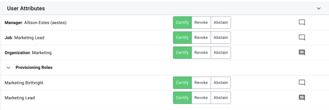 iga user attributes certification table