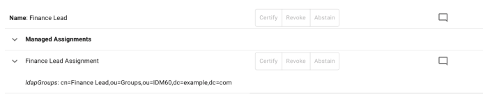 iga certifying managed assignments with attributes