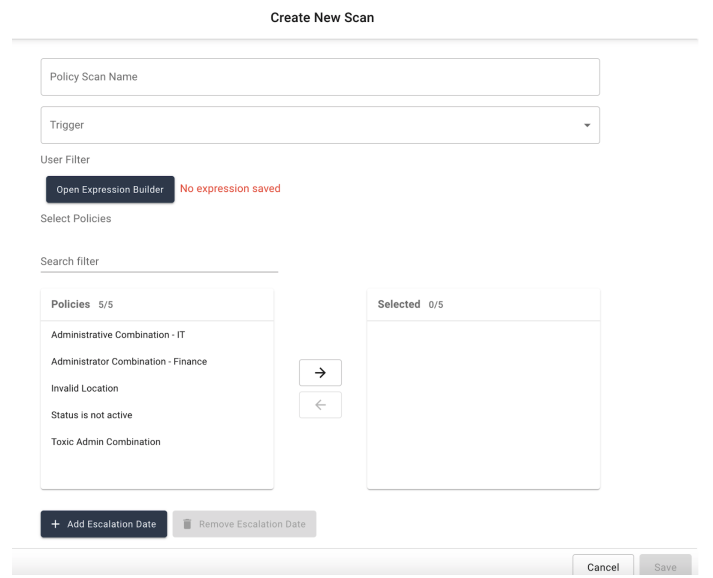 iga create new policy scan