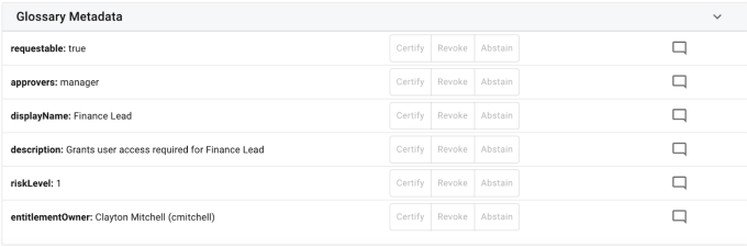 iga glossary metadata for object certification