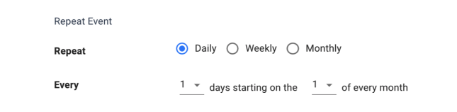 iga scheduling events daily