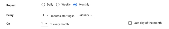 iga scheduling events monthly