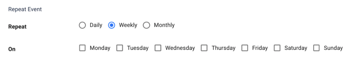 iga scheduling events weekly