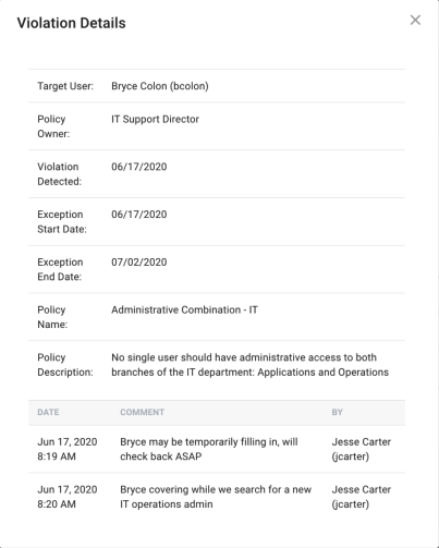 iga violation details exception