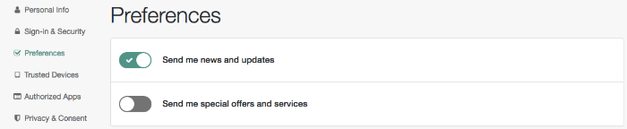 Allows opt-in / opt-out control with third party providers