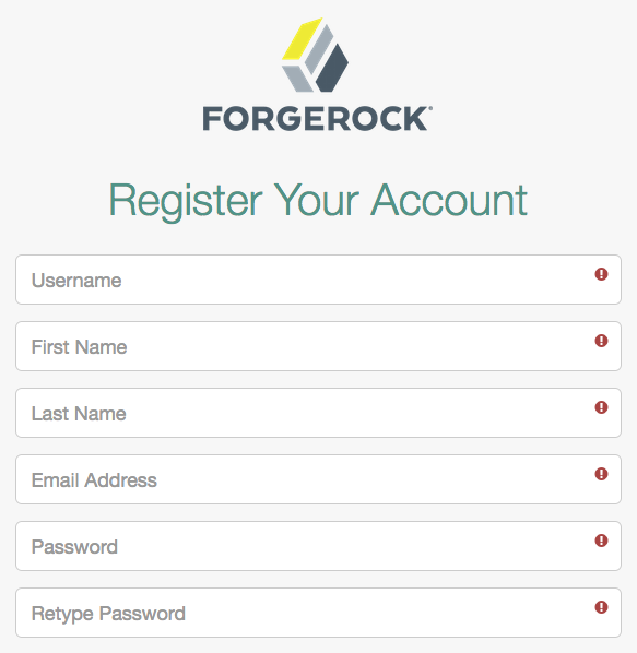 The Default Self-Registration Screen