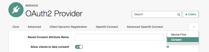 Find the drop-down arrow to identify the Consent Tab