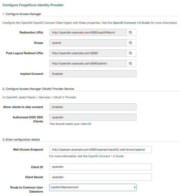 Configure ForgeRock Identity Provider