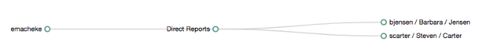 Relationships graph showing manager and direct reports