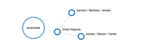 Relationships graph showing manager and direct reports