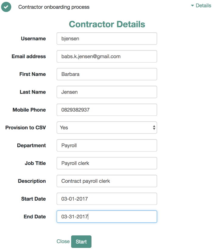 User interface - processes