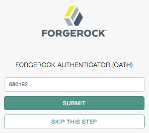 Screen in which to enter a one-time password