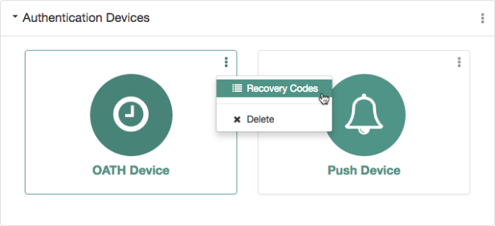 Menu for Managing Phones Used for Multi-Factor Authentication.