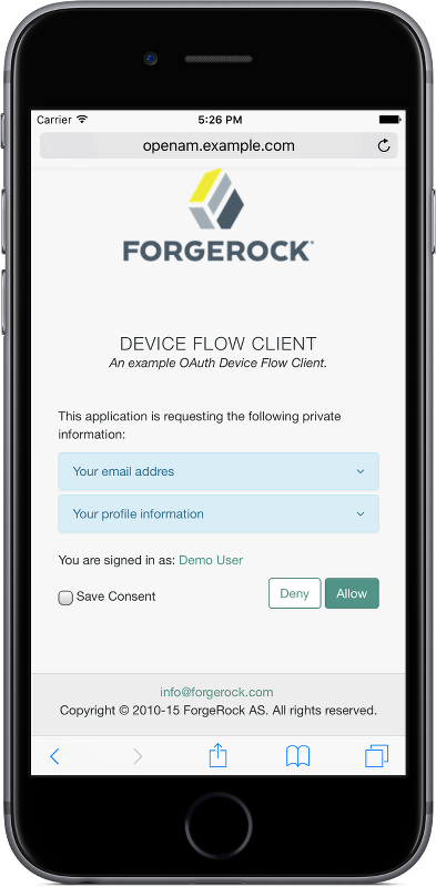 OAuth 2.0 mobile application demonstration