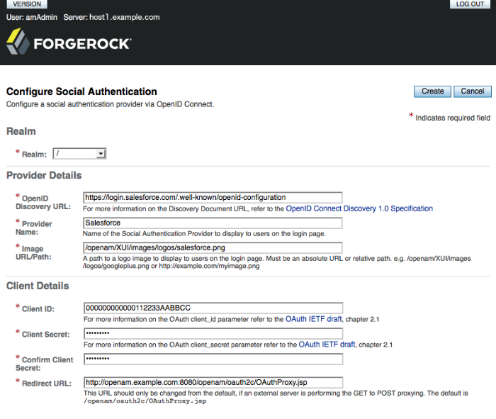 The Configure Social Authentication wizard.