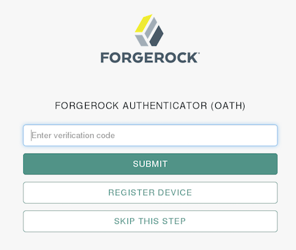 Initial screen in the two step verification process