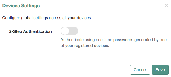 2-Step Authentication Setting