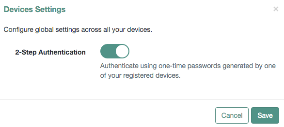 2-Step Authentication Setting