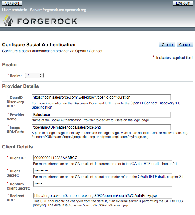 The Configure Social Authentication wizard.