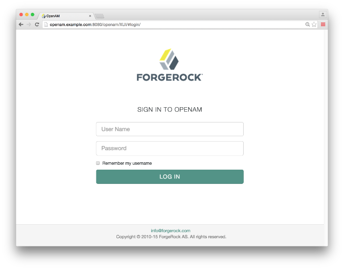 OpenAM first login