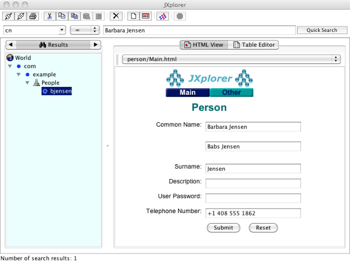 JXplorer Accessing OpenDJ Directory Server