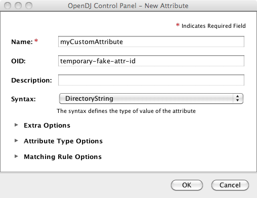 New Attribute Window