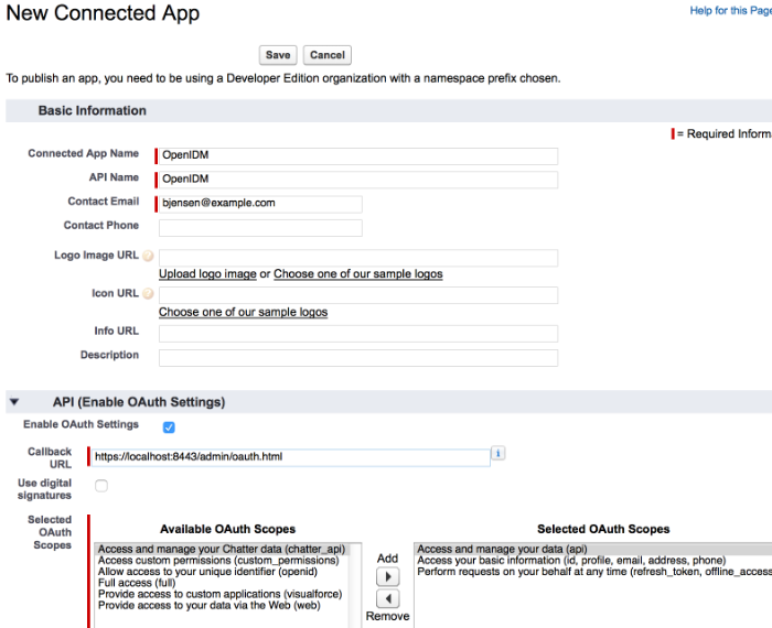 New connected app data
