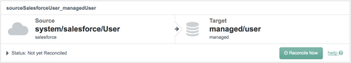 Mappings tab showing reconciliation for salesforce sample